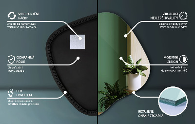 Irregular shaped lighted mirror unique