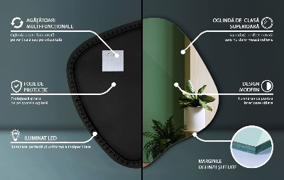 Irregular shaped lighted mirror unique