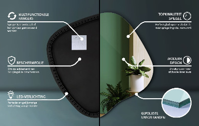 Irregular shaped lighted mirror unique