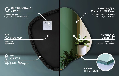 Irregular shaped lighted mirror unique