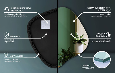Irregular shaped lighted mirror unique