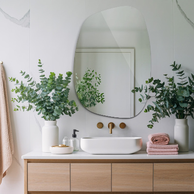 Organic mirror with a subtle shape