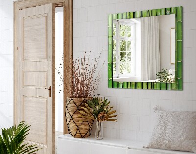 Mirror frame with print Green bamboo stalks