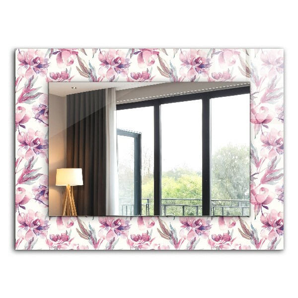 Printed mirror Purple floral patterns