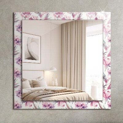 Printed mirror Purple floral patterns