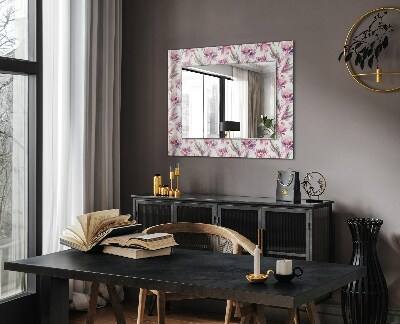 Printed mirror Purple floral patterns