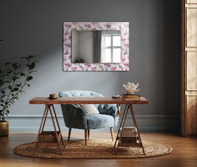 Printed mirror Purple floral patterns