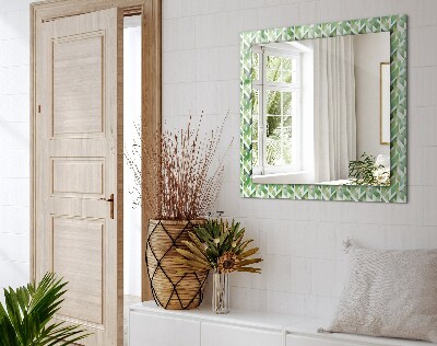 Decorative mirror Green geometric pattern