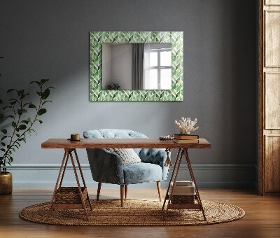 Decorative mirror Green geometric pattern