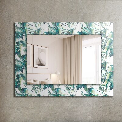 Decorative mirror Green tropical leaves