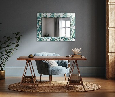 Decorative mirror Green tropical leaves