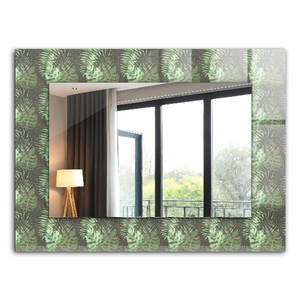 Wall mirror design Leaves of tropical plants