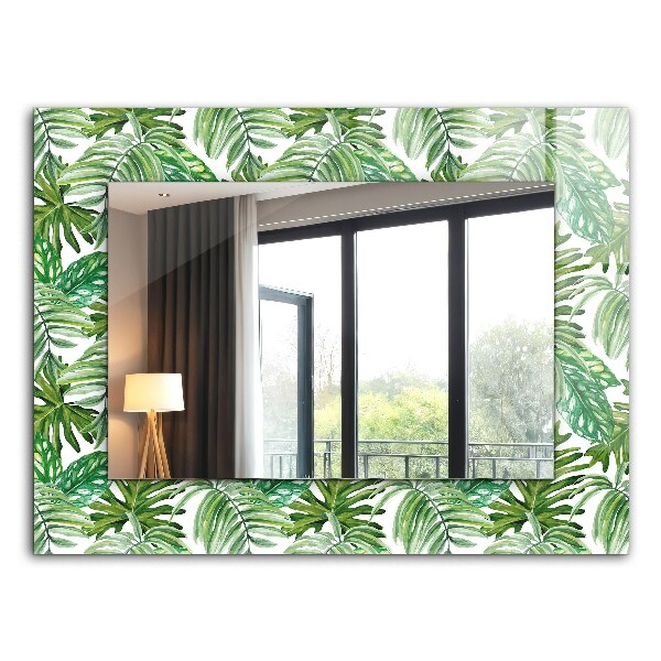 Decorative mirror Green tropical leaves