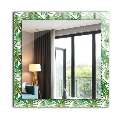 Decorative mirror Green tropical leaves