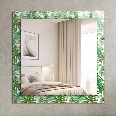 Decorative mirror Green tropical leaves