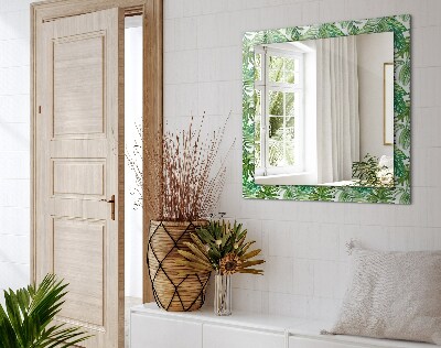 Decorative mirror Green tropical leaves