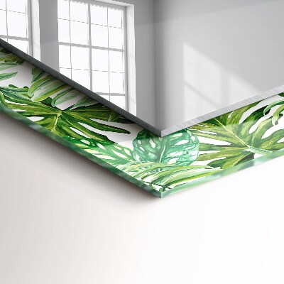 Decorative mirror Green tropical leaves