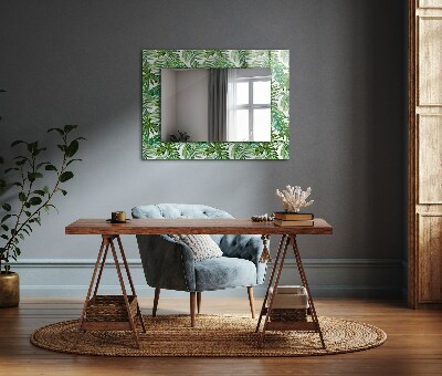 Decorative mirror Green tropical leaves