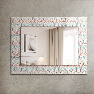 Mirror frame with print Colorful geometric pattern