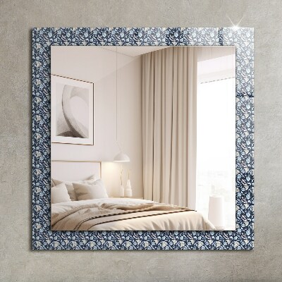 Printed mirror Blue flower pattern