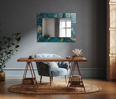 Wall mirror decor Green marble