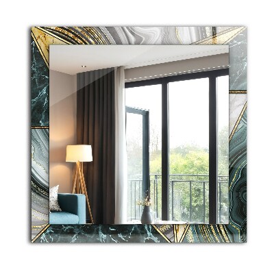 Mirror frame with print Abstract geometric patterns