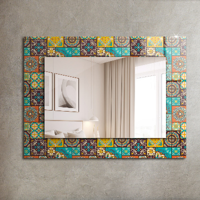 Wall mirror design Colorful tile mosaic