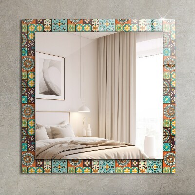 Wall mirror design Colorful tile mosaic