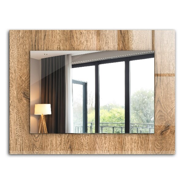 Wall mirror decor Wooden texture