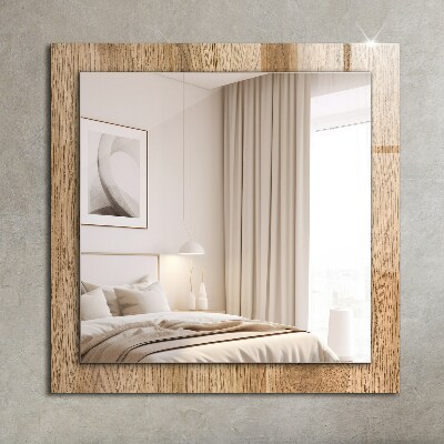 Wall mirror decor Wooden texture