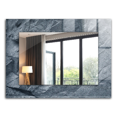 Mirror frame with print Rock textured stone