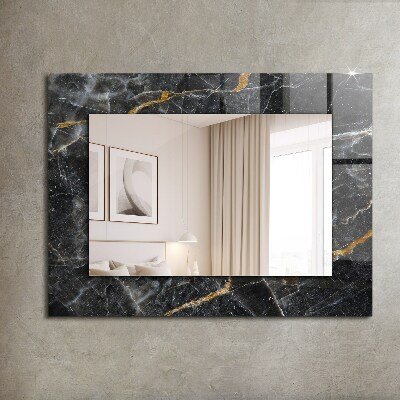 Decorative mirror Black marble veining