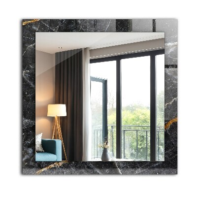 Decorative mirror Black marble veining