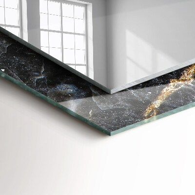 Decorative mirror Black marble veining