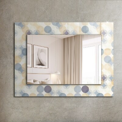 Mirror frame with print Colorful circular patterns