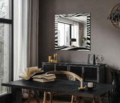 Wall mirror decor Black and white waves