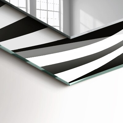 Wall mirror decor Black and white waves