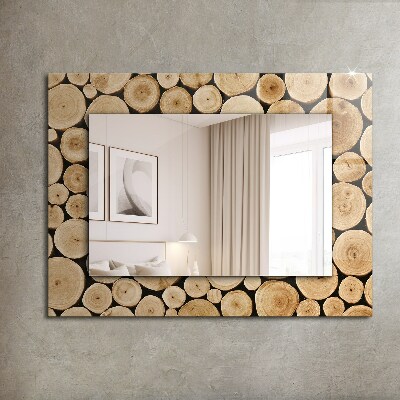 Wall mirror decor Cross sections of tree trunks