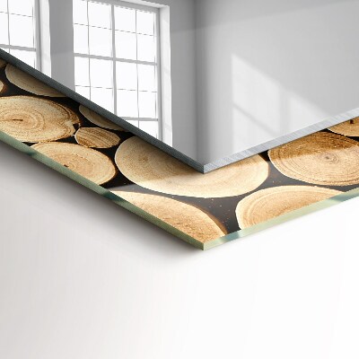 Wall mirror decor Cross sections of tree trunks