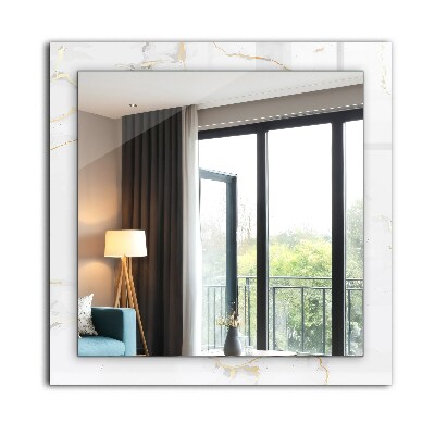 Decorative mirror White marble pattern