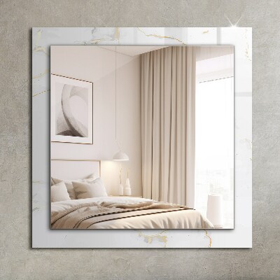 Decorative mirror White marble pattern