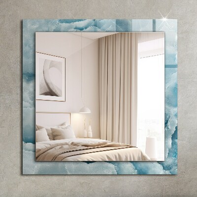 Mirror frame with print Blue marble texture