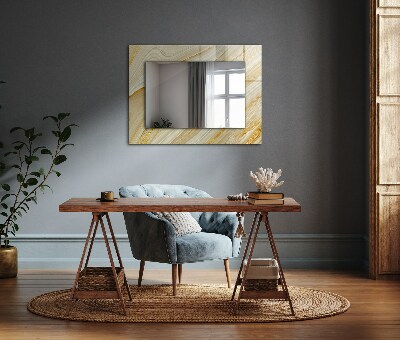 Wall mirror design Yellow abstract lines