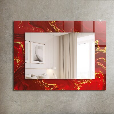 Decorative mirror Abstract red paint