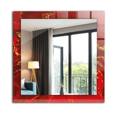 Decorative mirror Abstract red paint