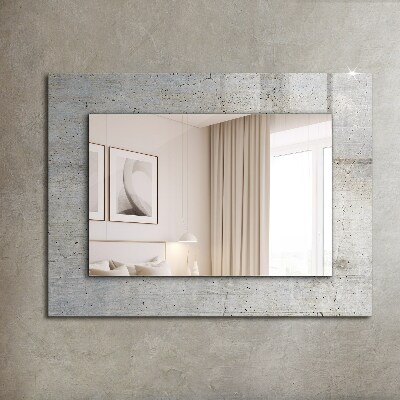 Mirror frame with print Cracked concrete wall