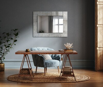 Mirror frame with print Cracked concrete wall