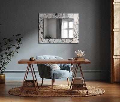 Wall mirror decor Deer fox plants