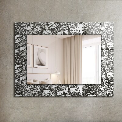 Decorative mirror Black and white patterns