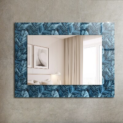 Decorative mirror Blue leaves pattern